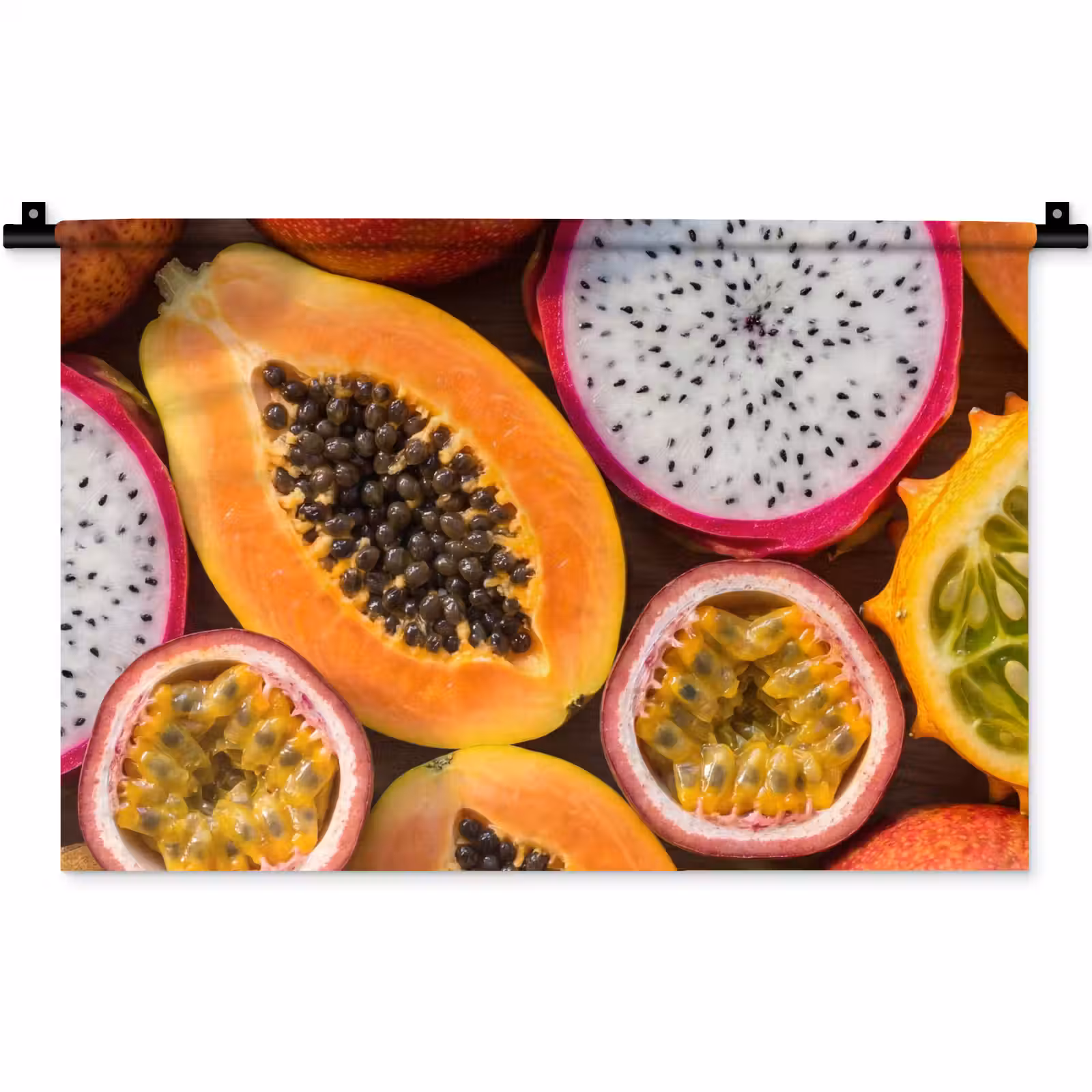 Wandkleed - Fruit - Geopend - Tropisch - Eten - Kleurrijk — 1
