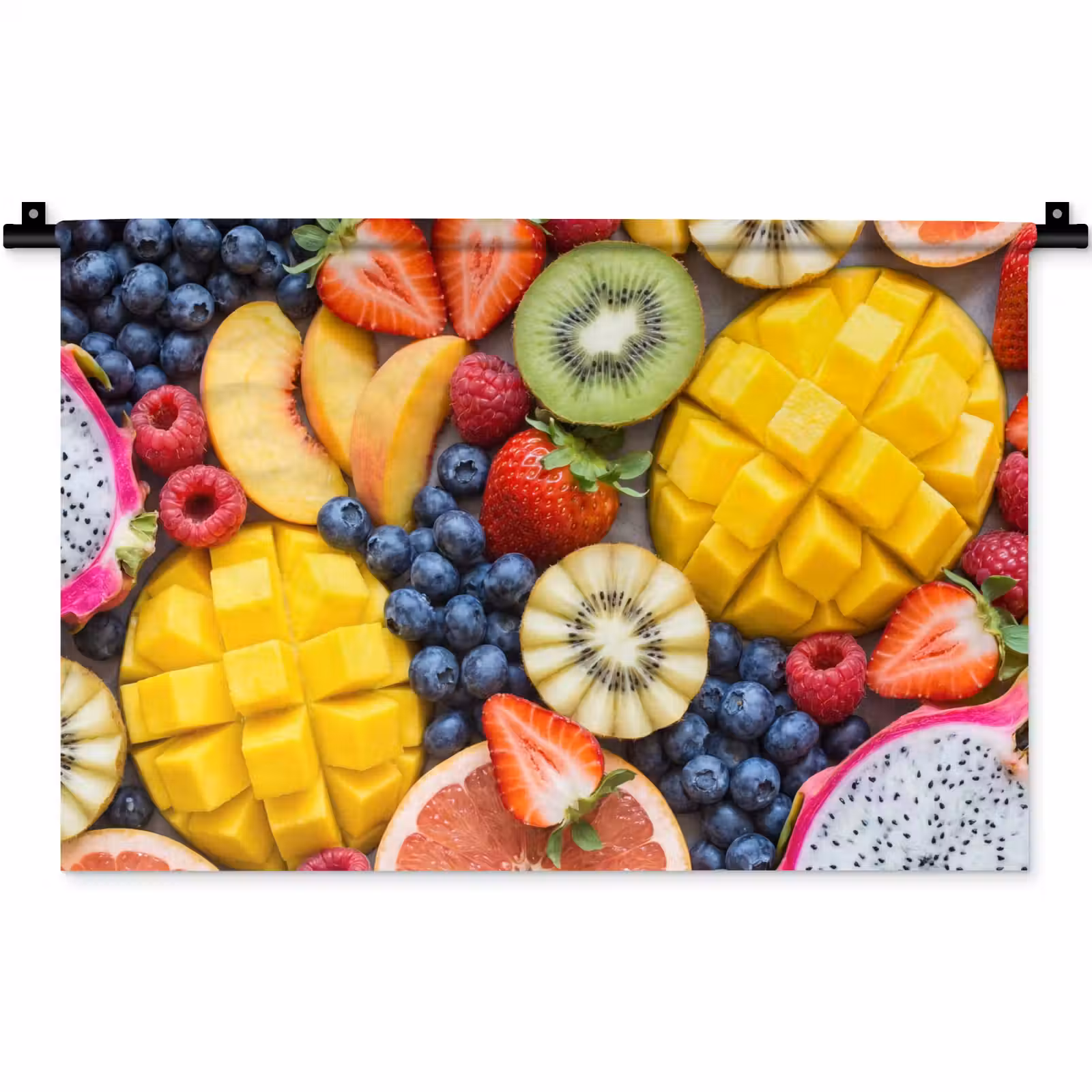 Wandkleed - Fruit - Versneden - Kleurrijk - Eten - Gezond — 1