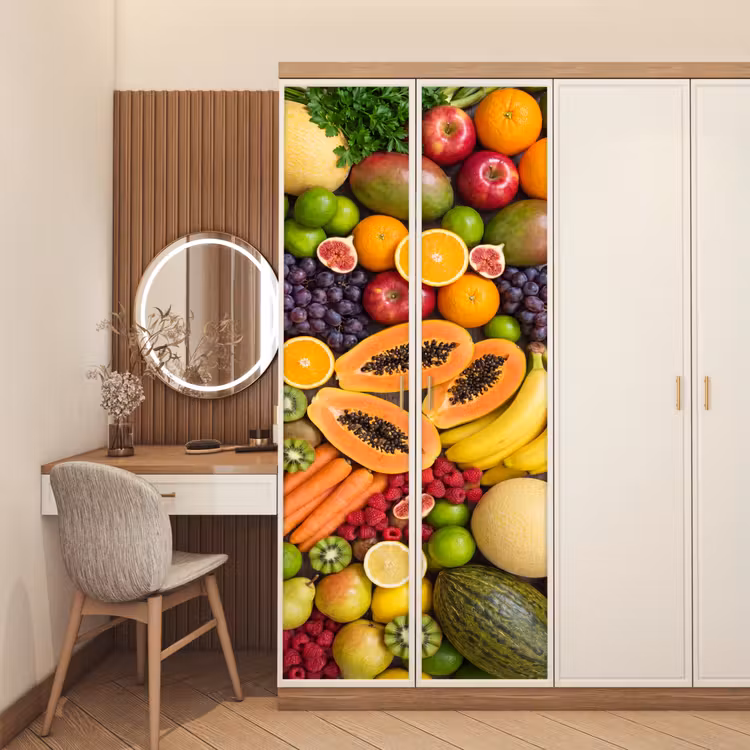 Deursticker - Eten - Fruit - Groenten - Vers - Kleurrijk — 5