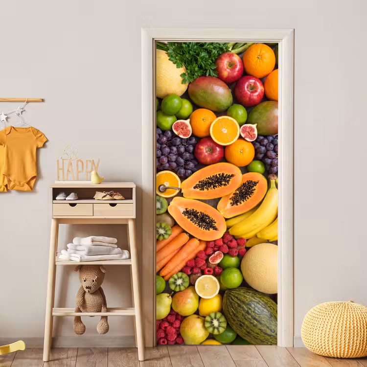 Deursticker - Eten - Fruit - Groenten - Vers - Kleurrijk — 6