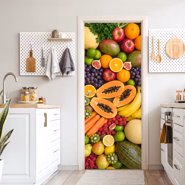 Deursticker - Eten - Fruit - Groenten - Vers - Kleurrijk — 7