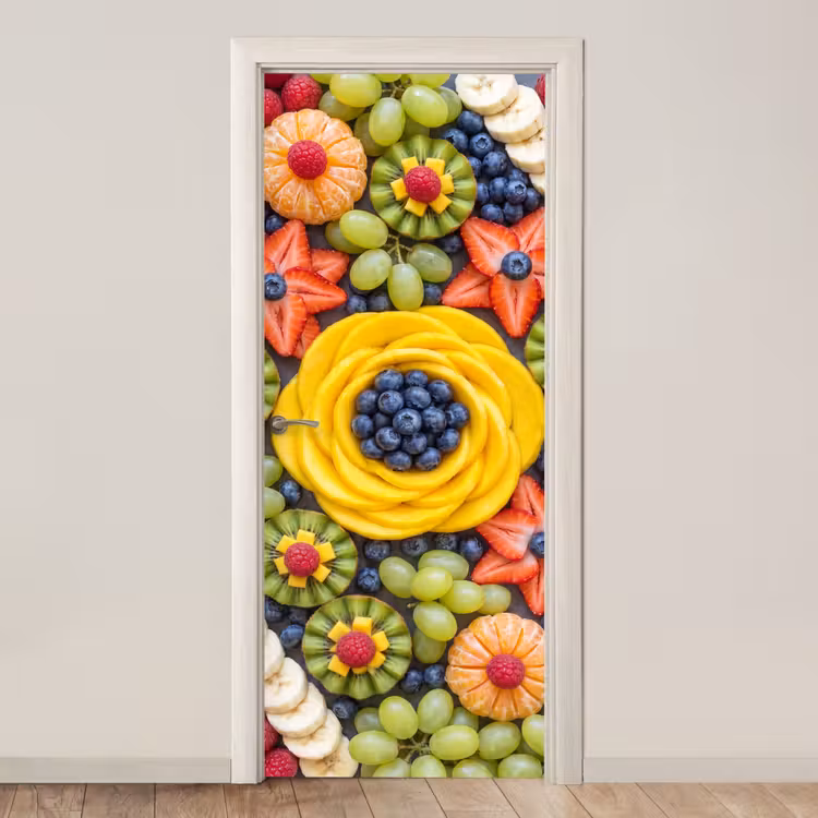 Deursticker - Fruit - Arrangement - Gezond - Kleurrijk - Eten — 1