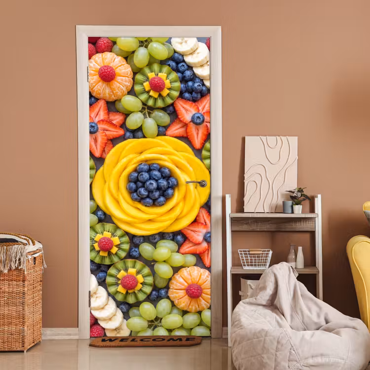 Deursticker - Fruit - Arrangement - Gezond - Kleurrijk - Eten — 2