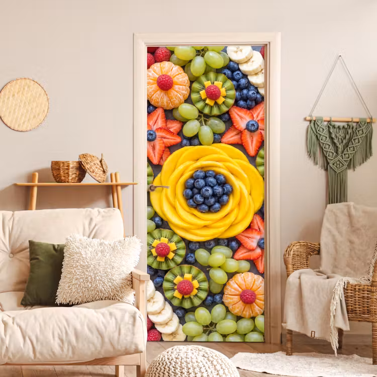Deursticker - Fruit - Arrangement - Gezond - Kleurrijk - Eten — 4