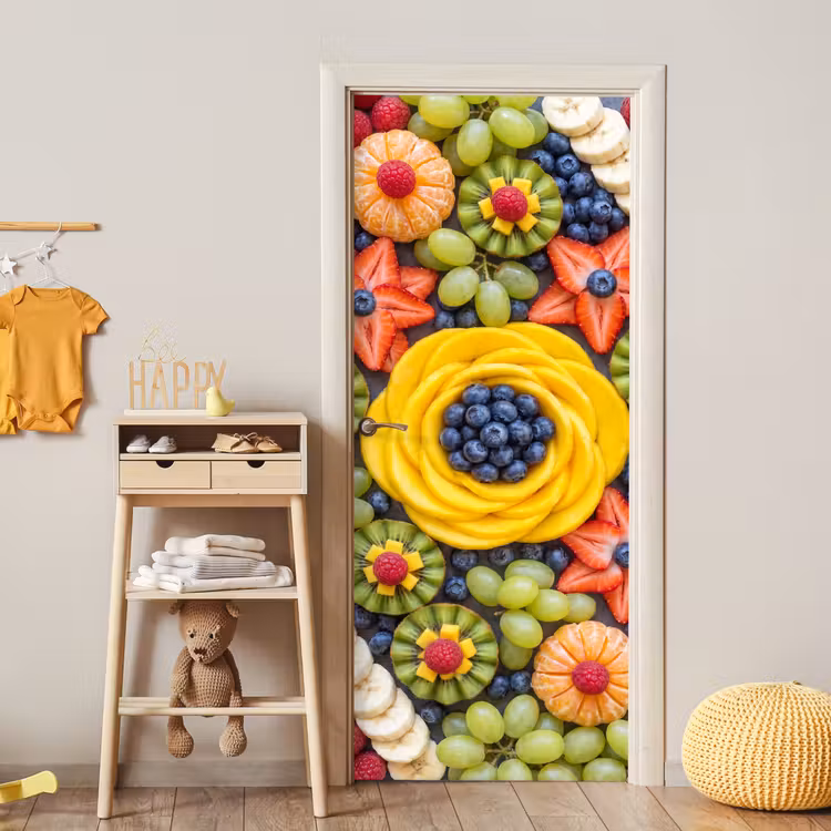 Deursticker - Fruit - Arrangement - Gezond - Kleurrijk - Eten — 6