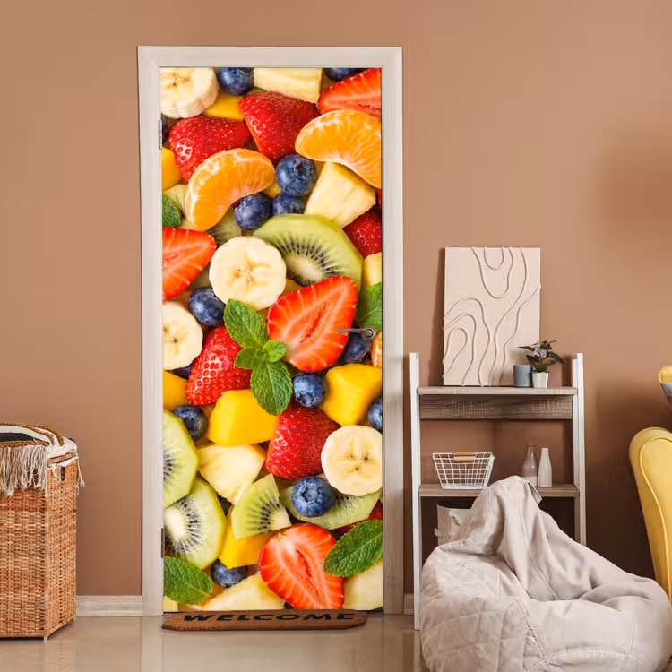 Deursticker - Fruit - Plakjes - Eten - Kleurrijk — 2