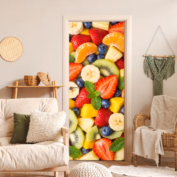 Deursticker - Fruit - Plakjes - Eten - Kleurrijk — 4