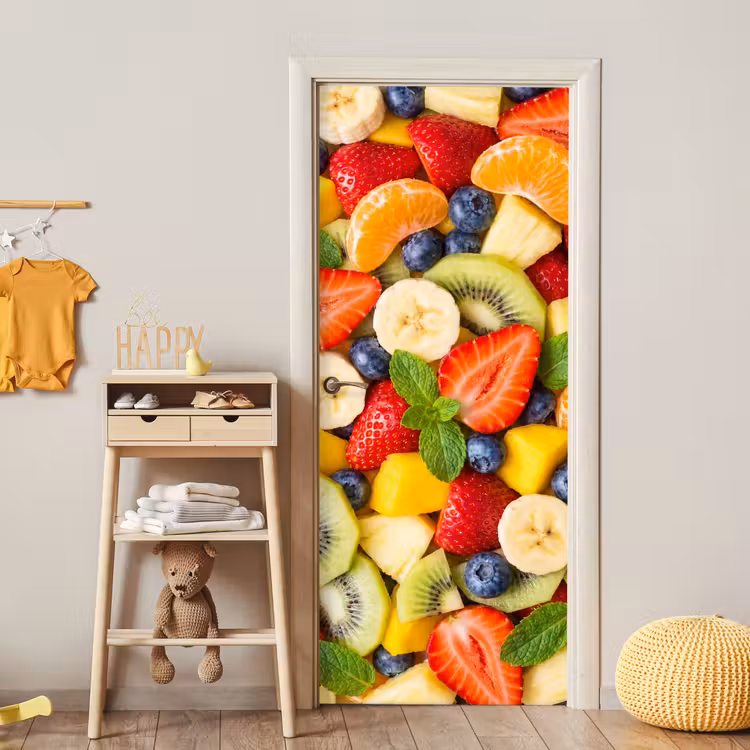 Deursticker - Fruit - Plakjes - Eten - Kleurrijk — 6