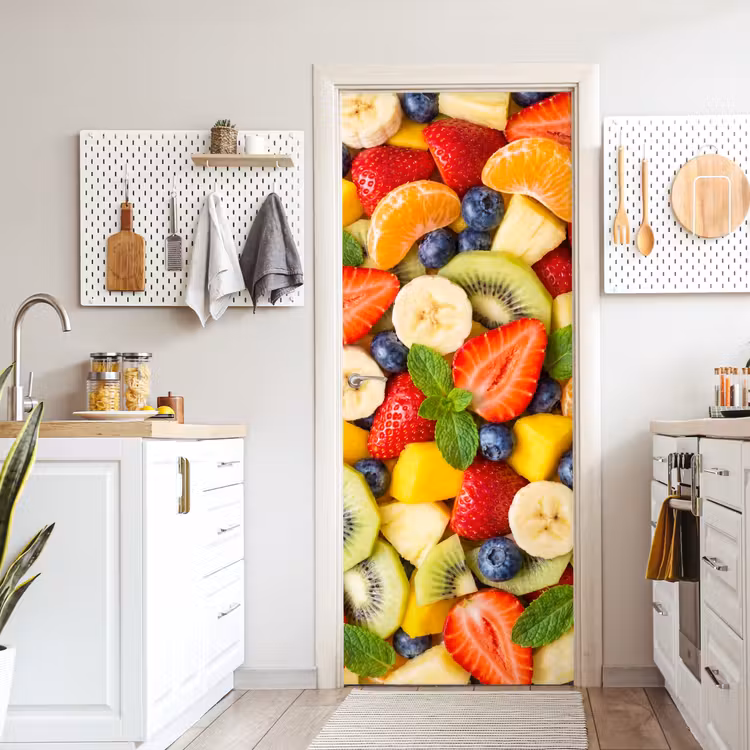 Deursticker - Fruit - Plakjes - Eten - Kleurrijk — 7