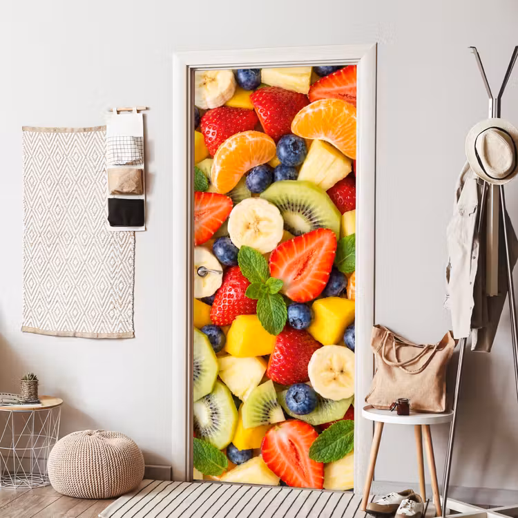 Deursticker - Fruit - Plakjes - Eten - Kleurrijk — 8