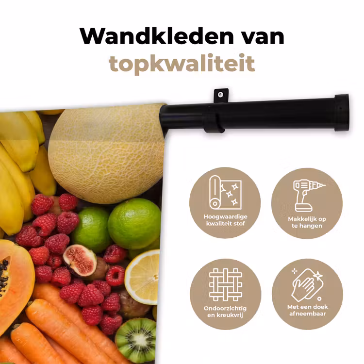 Wandkleed - Eten - Fruit - Groenten - Vers - Kleurrijk — 3