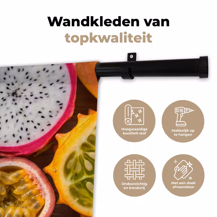 Wandkleed - Fruit - Geopend - Tropisch - Eten - Kleurrijk — 3