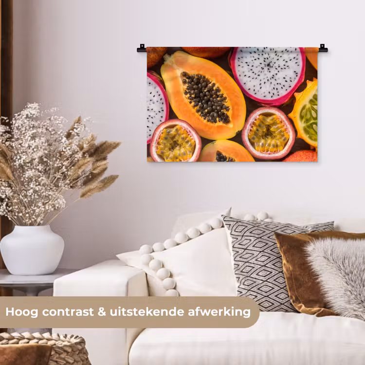 Wandkleed - Fruit - Geopend - Tropisch - Eten - Kleurrijk — 4