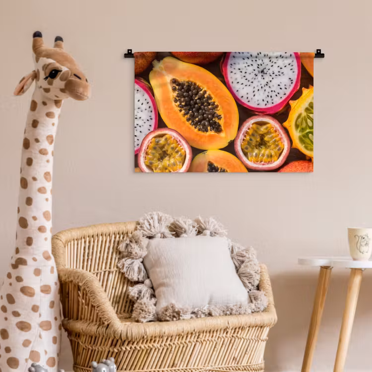 Wandkleed - Fruit - Geopend - Tropisch - Eten - Kleurrijk — 5
