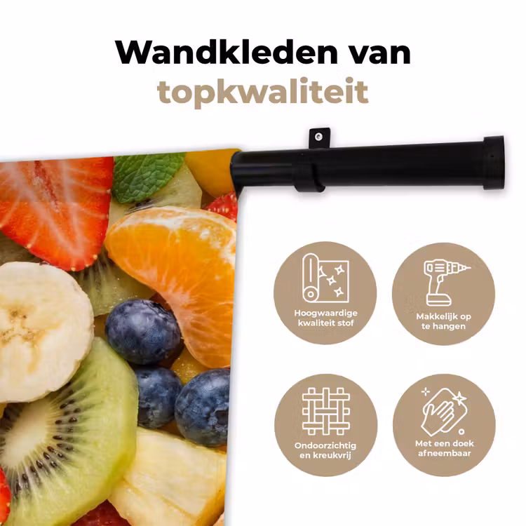 Wandkleed - Fruit - Plakjes - Eten - Kleurrijk — 3