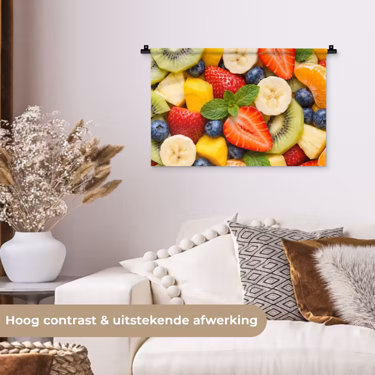 Wandkleed - Fruit - Plakjes - Eten - Kleurrijk — 4