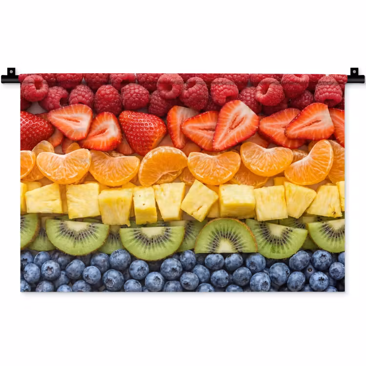 Wandkleed - Fruit - Regenboog - Gezond - Kleurrijk — 1