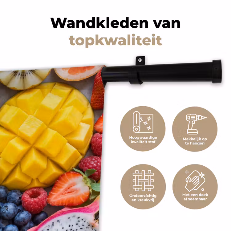 Wandkleed - Fruit - Versneden - Kleurrijk - Eten - Gezond — 3
