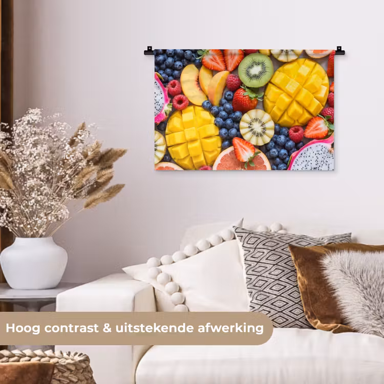 Wandkleed - Fruit - Versneden - Kleurrijk - Eten - Gezond — 4