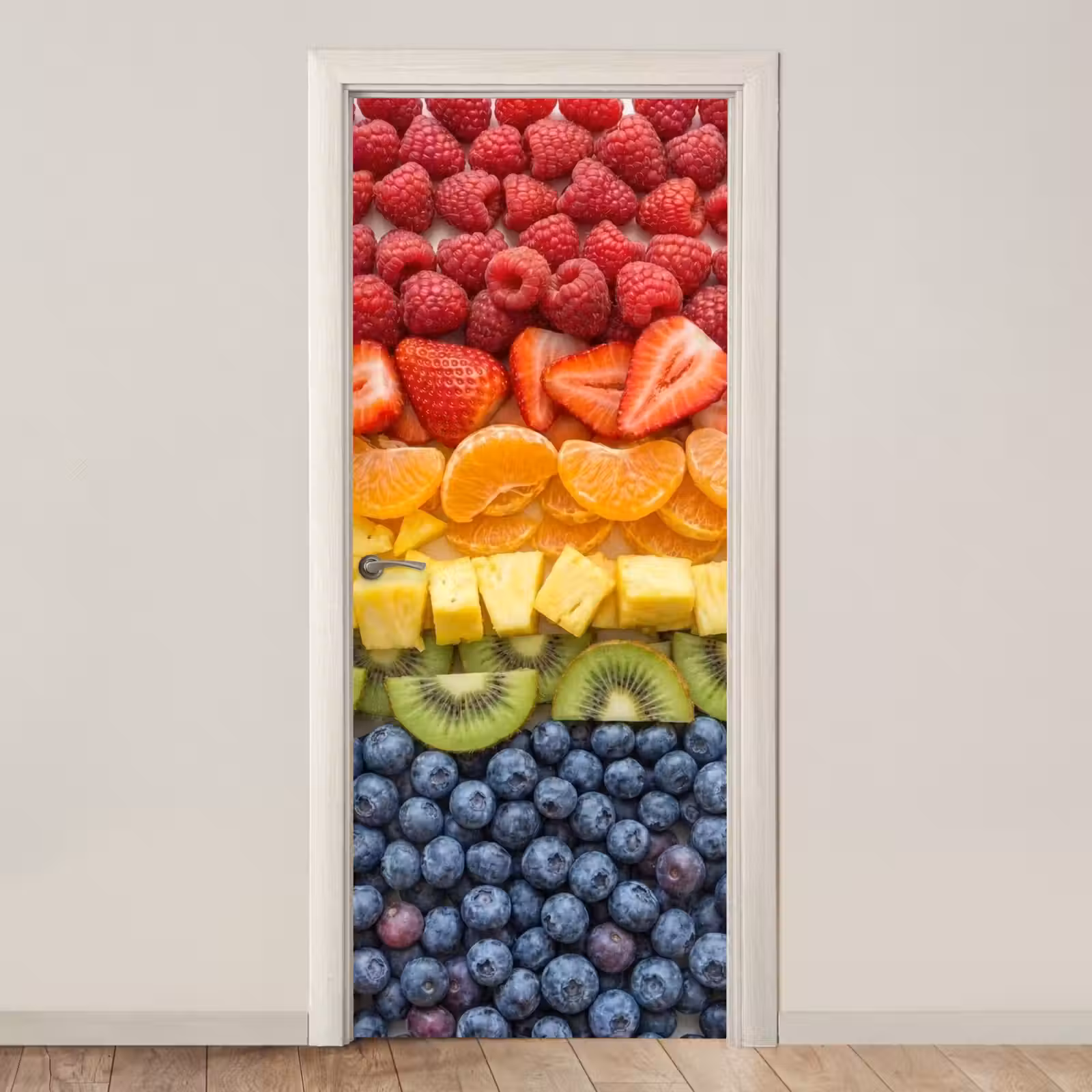 Deursticker - Fruit - Regenboog - Gezond - Kleurrijk — 1