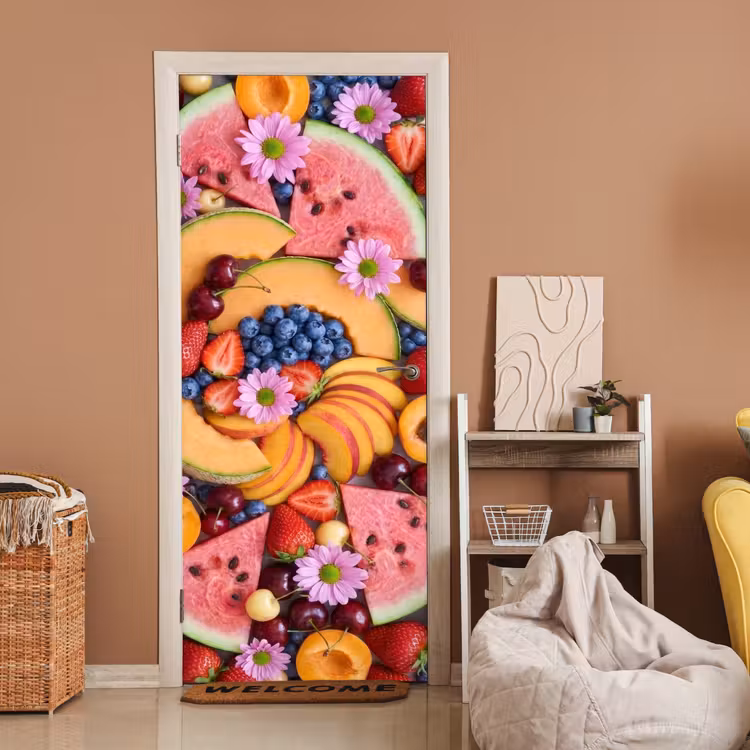Deursticker - Eten - Fruit - Zomer - Kleurrijk — 2