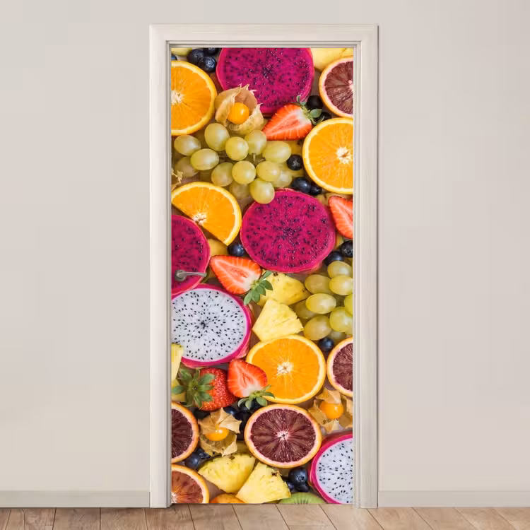 Deursticker - Fruit - Assortiment - Kleurrijk - Gezondheid — 1