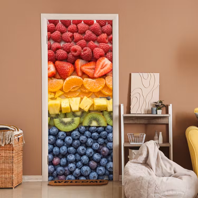 Deursticker - Fruit - Regenboog - Gezond - Kleurrijk — 2