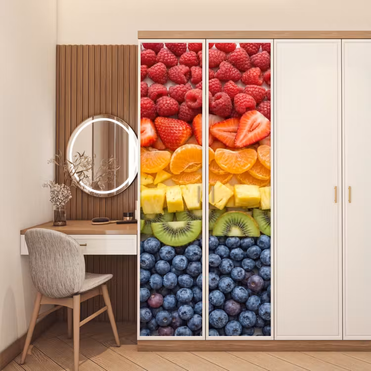 Deursticker - Fruit - Regenboog - Gezond - Kleurrijk — 5