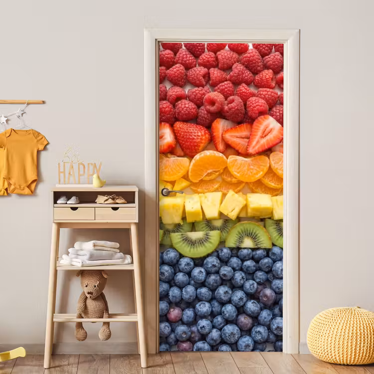 Deursticker - Fruit - Regenboog - Gezond - Kleurrijk — 6