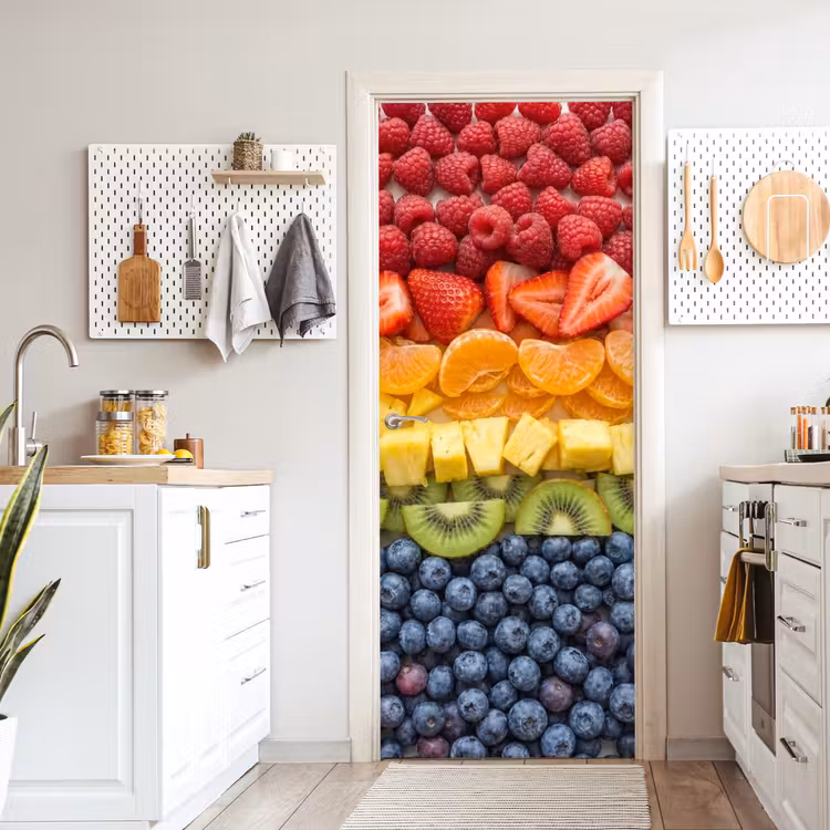 Deursticker - Fruit - Regenboog - Gezond - Kleurrijk — 7