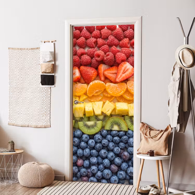 Deursticker - Fruit - Regenboog - Gezond - Kleurrijk — 8