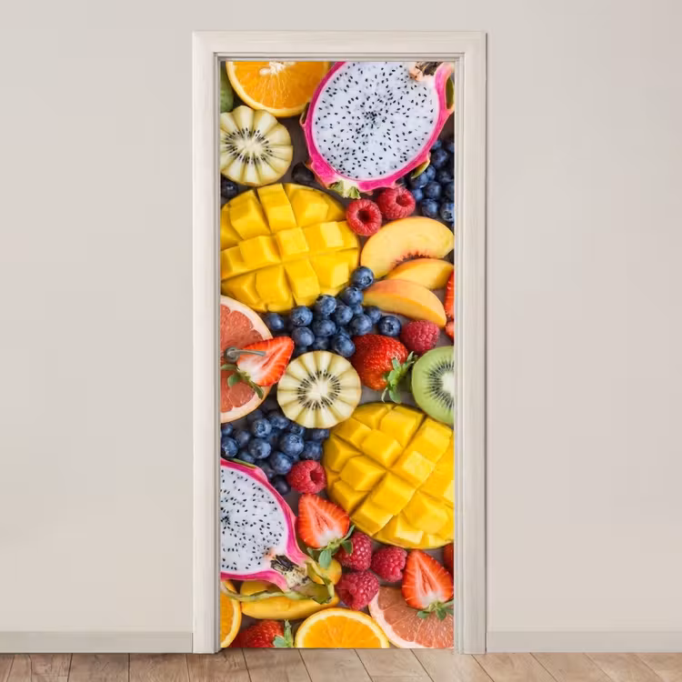 Deursticker - Fruit - Versneden - Kleurrijk - Eten - Gezond — 1