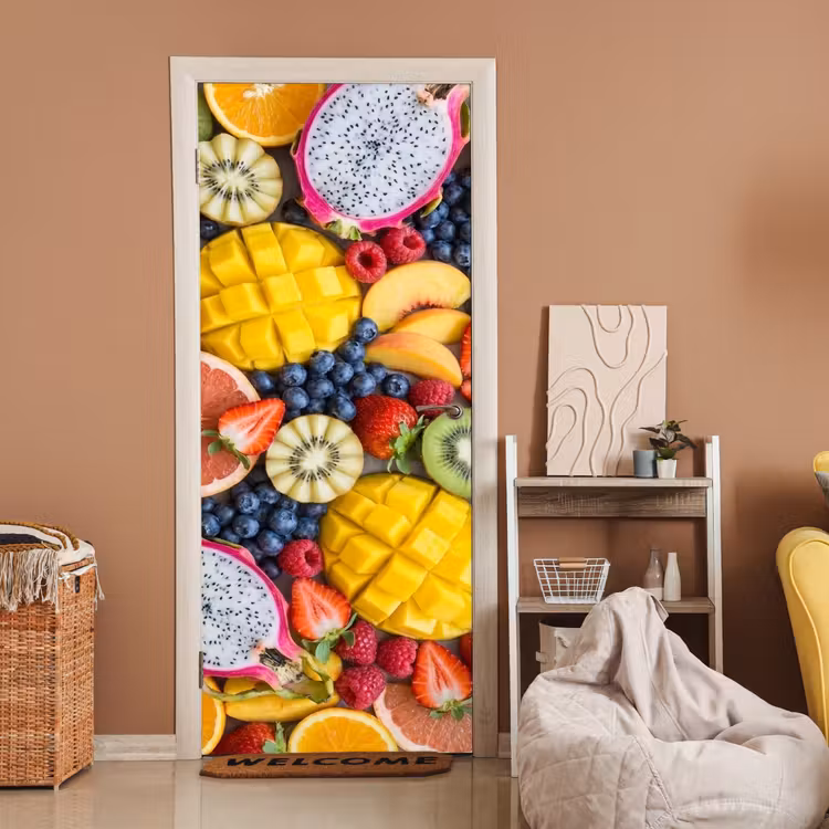 Deursticker - Fruit - Versneden - Kleurrijk - Eten - Gezond — 2