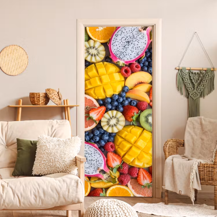 Deursticker - Fruit - Versneden - Kleurrijk - Eten - Gezond — 4