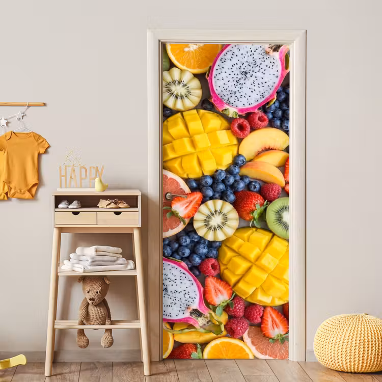 Deursticker - Fruit - Versneden - Kleurrijk - Eten - Gezond — 6
