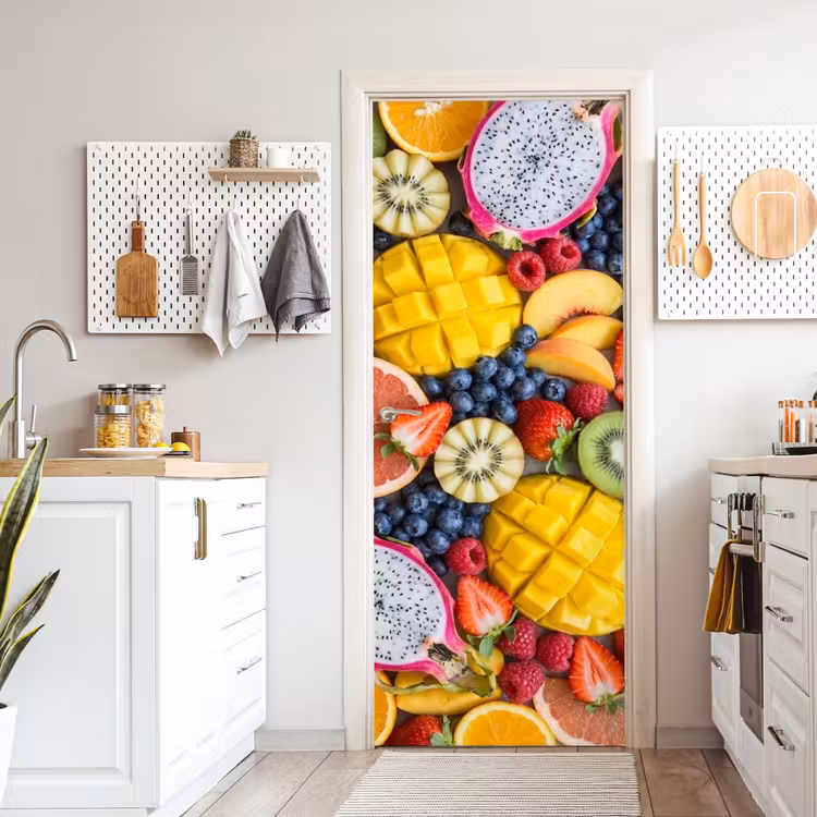 Deursticker - Fruit - Versneden - Kleurrijk - Eten - Gezond — 7