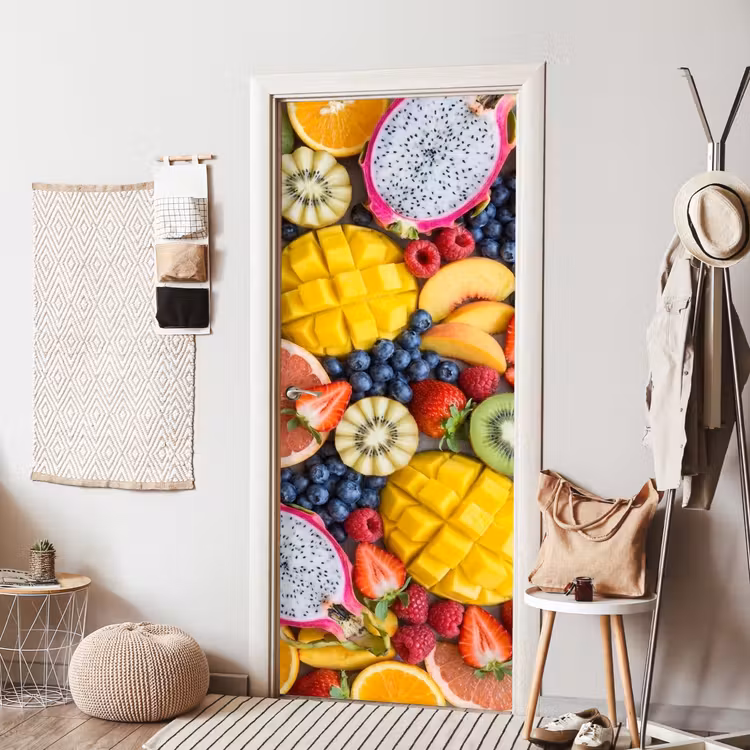 Deursticker - Fruit - Versneden - Kleurrijk - Eten - Gezond — 8