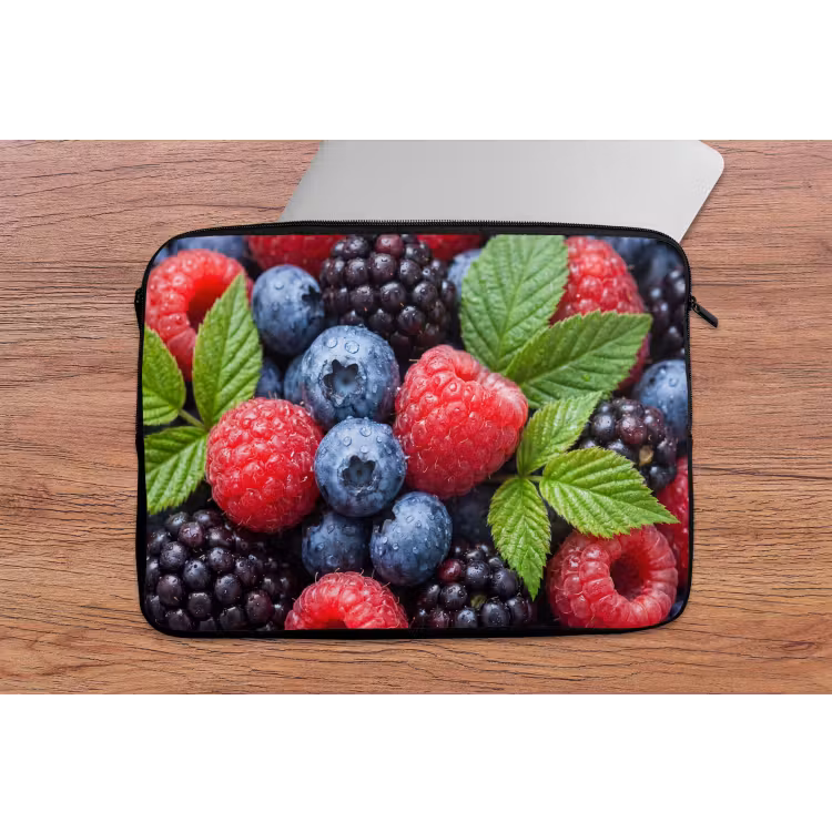 Laptophoes - Bessen - Vers - Waterdruppels - Kleurrijk - Eten — 2