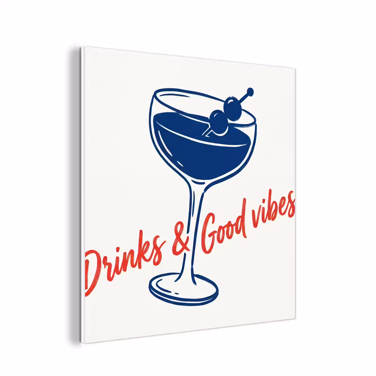 Forex - Cocktail - Glas - Illustratie - Blauw - Wit — 1