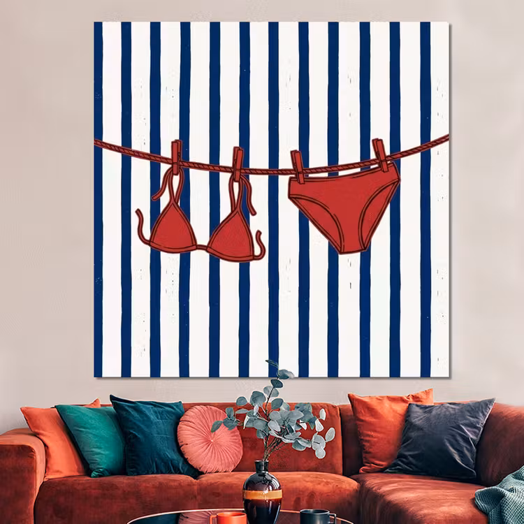 Forex - Badkleding - Waslijn - Zomer - Illustratie - Rood — 3