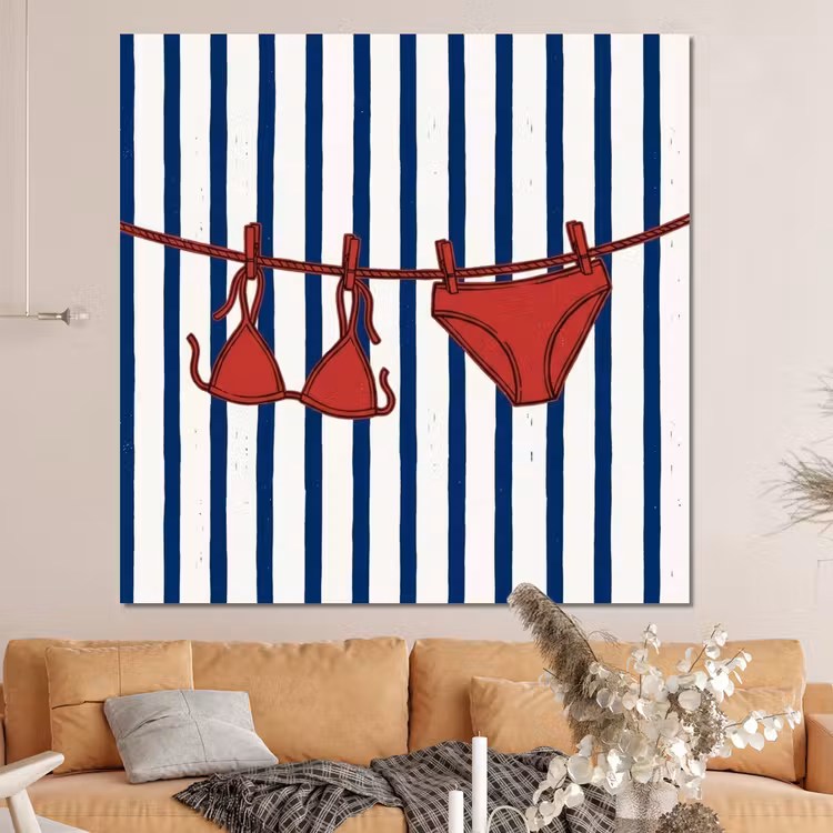 Forex - Badkleding - Waslijn - Zomer - Illustratie - Rood — 4