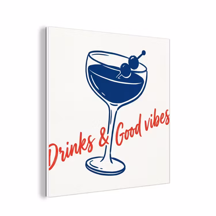 Forex - Cocktail - Glas - Illustratie - Blauw - Wit — 1
