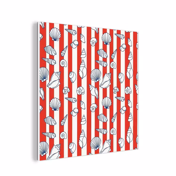 Forex - Schelp - Zeedieren - Zomer - Illustratie - Rood - Blauw — 1