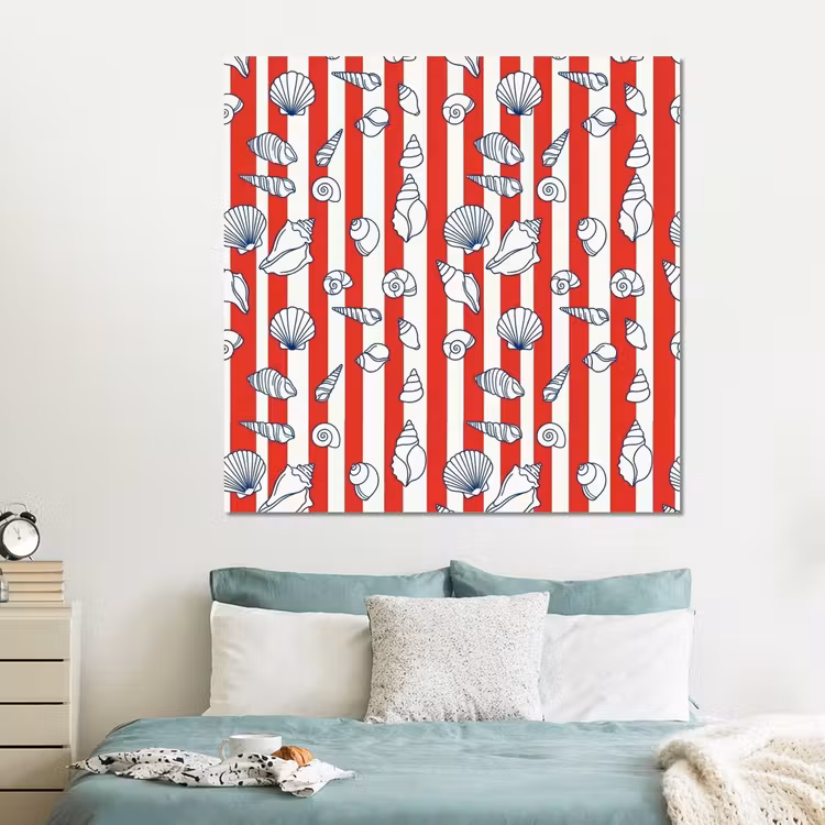 Forex - Schelp - Zeedieren - Zomer - Illustratie - Rood - Blauw — 2