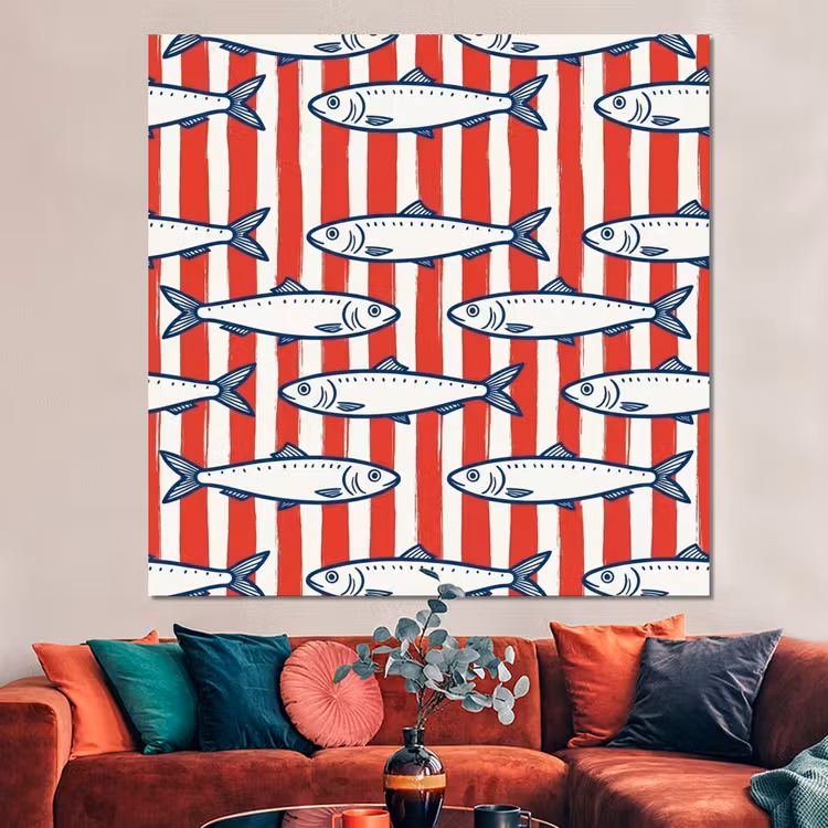 Forex - Vis - Patroon - Strepen - Illustratie - Rood — 3