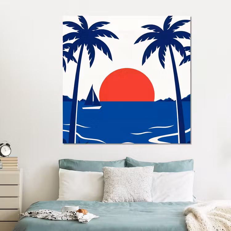 Forex - Zonsondergang - Zee - Palmboom - Tropisch - Modern — 2