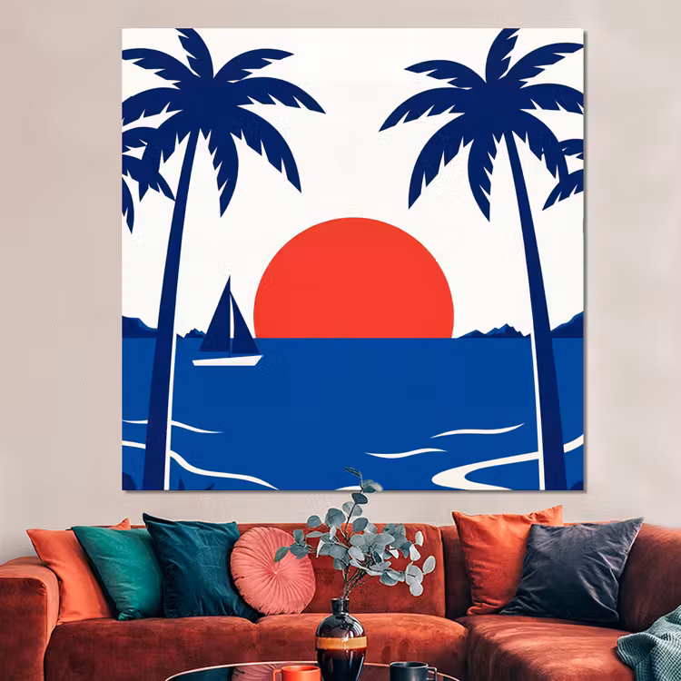 Forex - Zonsondergang - Zee - Palmboom - Tropisch - Modern — 3