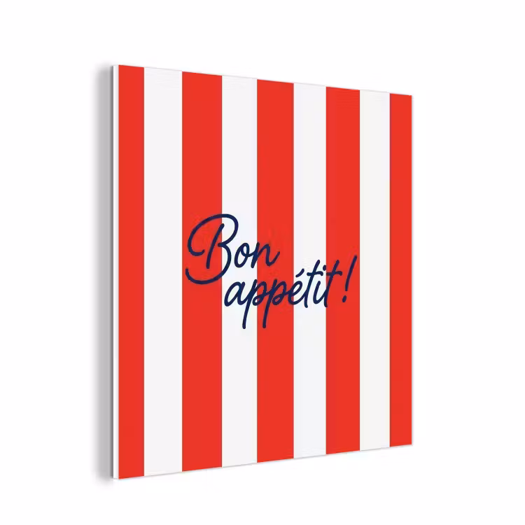 Forex - Eten - Spreuk - Keuken - Grafisch - Rood-Wit — 1