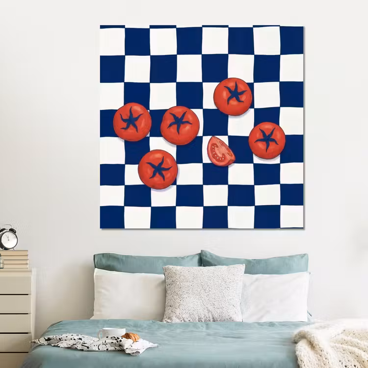 Forex - Eten - Tomaten - Keuken - Illustratie - Rood-Blauw — 2