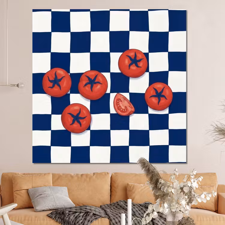 Forex - Eten - Tomaten - Keuken - Illustratie - Rood-Blauw — 4